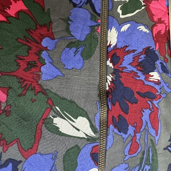 Fossil Shift Dress Womens 10 Gray Floral Print 3/4 Sleeve Lined Fairy Whimsygoth - Picture 11 of 11